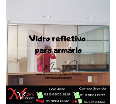 Vidro refletivo para armário habitat reflecta